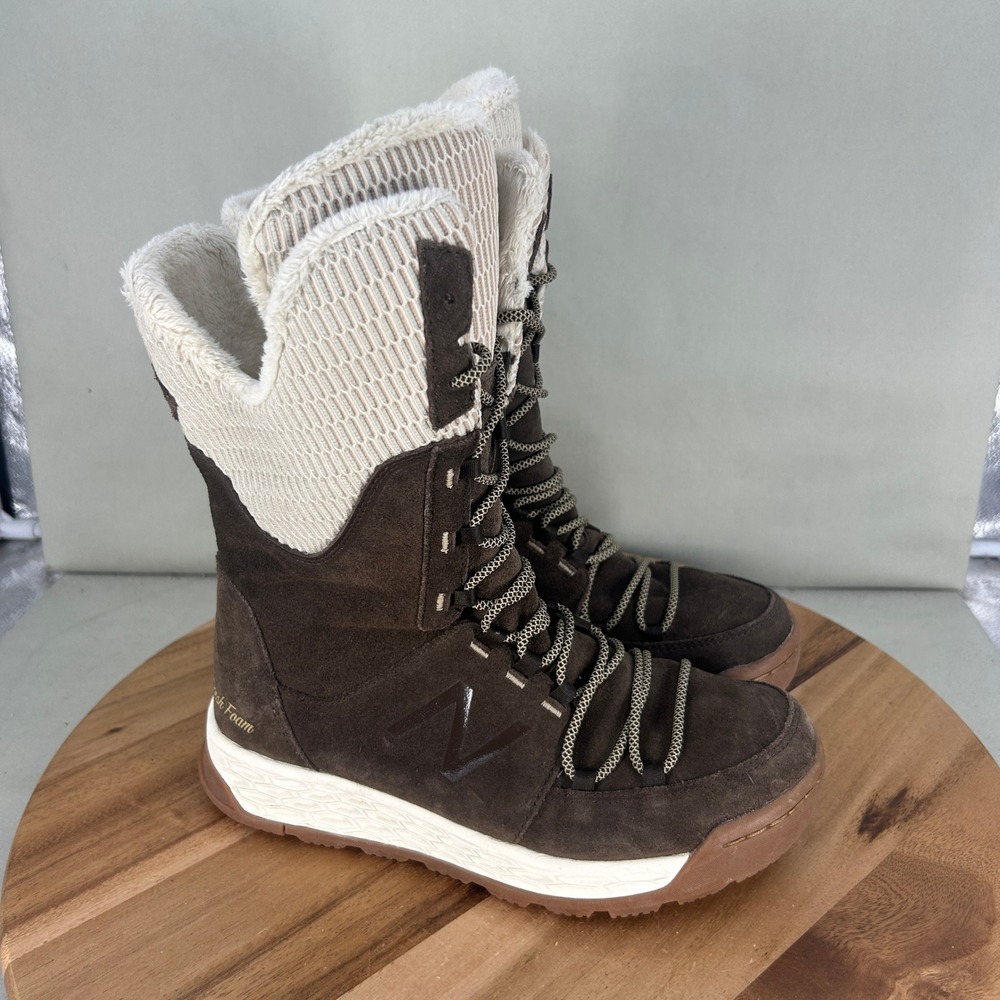 New Balance Fresh Foam 1100 Waterproof Winter Boots Brown BW1100BR Womens 8 B